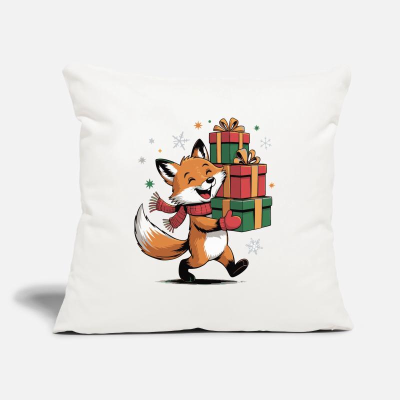 Fuchs mit Weihnachtsgeschenken Sofakissenbezug 45 x 45 cm