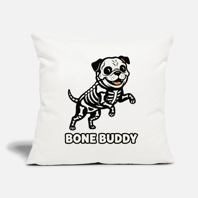 Chien Bone Buddy Housse de coussin décorative 45 x 45 cm