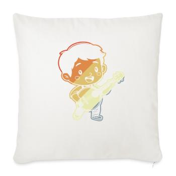Little Banjoist Comic - Sofa pillowcase 17,3'' x 17,3'' (45 x 45 cm) - natural white - Front
