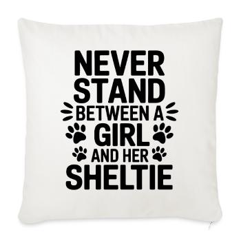 Expressions du chien de berger des Shetland, drôle de cadeau Sheltie - Housse de coussin décorative 45 x 45 cm - blanc nature - Devant
