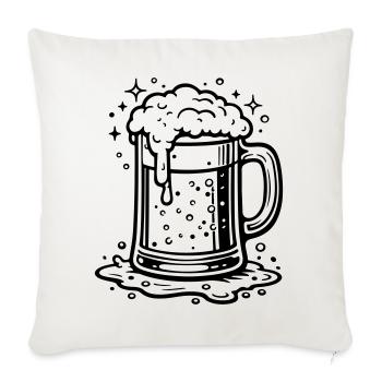 Beer Glass Symbol Beer - Sofa pillowcase 17,3'' x 17,3'' (45 x 45 cm) - natural white - Front