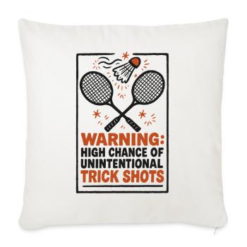 Tirs d’avertissement techniques | Humour du badminton - Housse de coussin décorative 45 x 45 cm - blanc nature - Devant