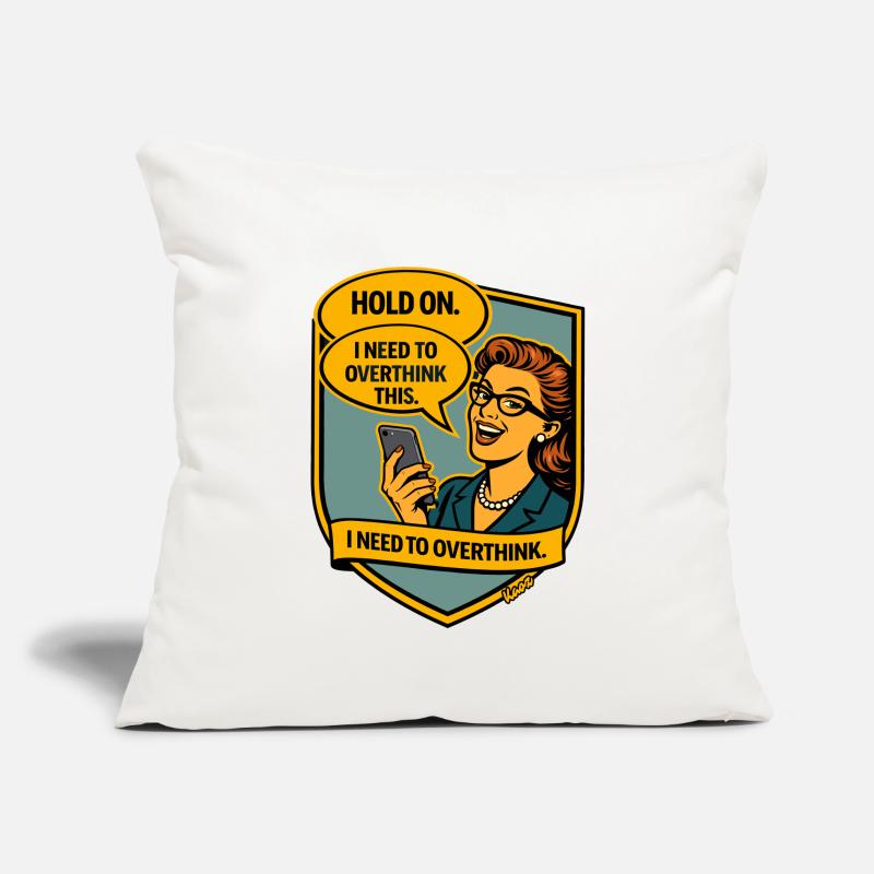 Stop – Repense Overthinker Comic Housse de coussin décorative 45 x 45 cm