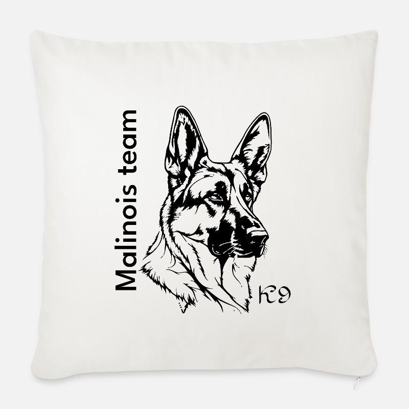 Malinois-Team - Sofakissenbezug 45 x 45 cm - Naturweiß 