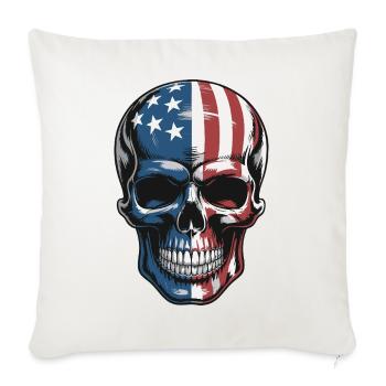 USA Totenkopf - Design du Crâne Patriote - Housse de coussin décorative 45 x 45 cm - blanc nature - Devant