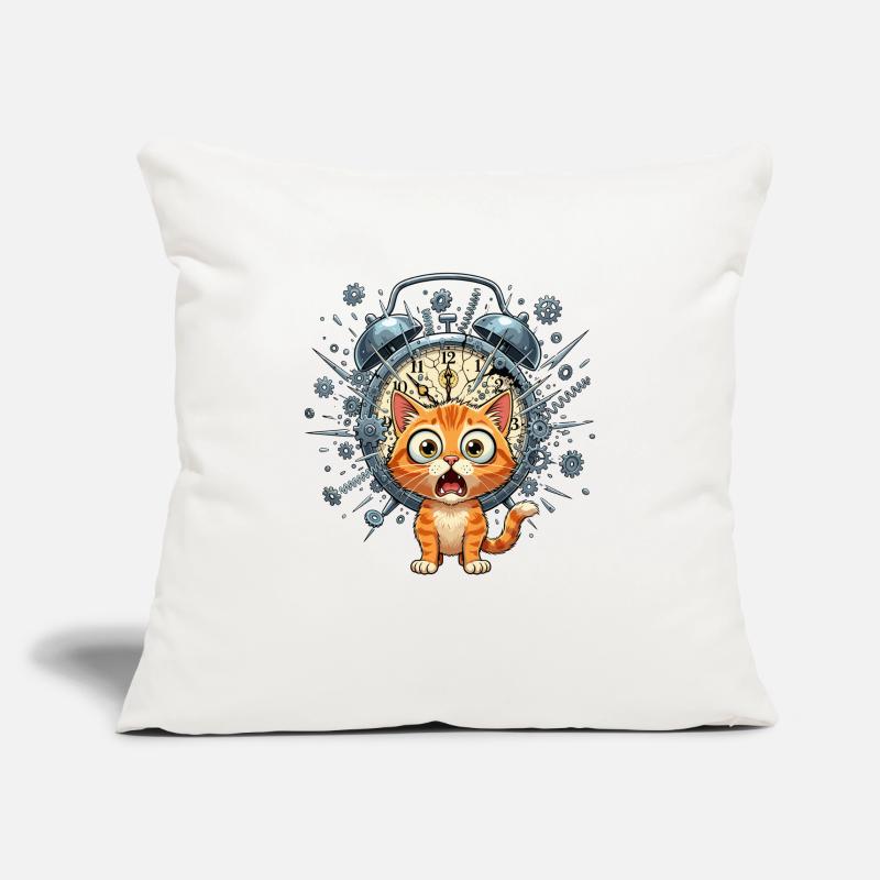 Chat steampunk devant Clockwork Housse de coussin décorative 45 x 45 cm