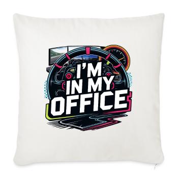 Je suis dans mon bureau - Housse de coussin décorative 45 x 45 cm - blanc nature - Devant