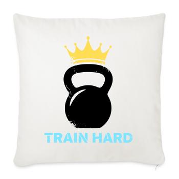Kugelhantel Krone Train Hard - Sofakissenbezug 45 x 45 cm - Naturweiß  - Vorne