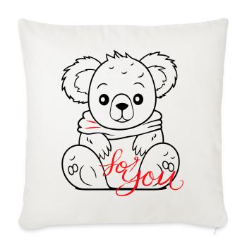 Teddy for you - Sofa pillowcase 17,3'' x 17,3'' (45 x 45 cm) - natural white - Front