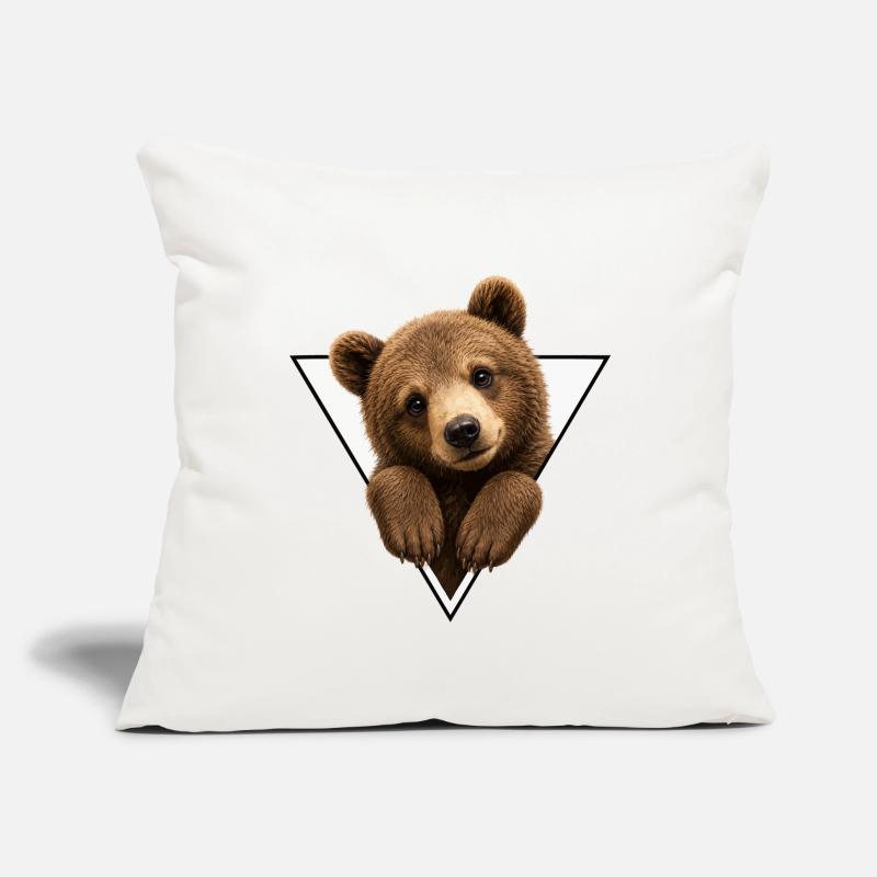 Bear cub in triangle Sofa pillowcase 17,3'' x 17,3'' (45 x 45 cm)