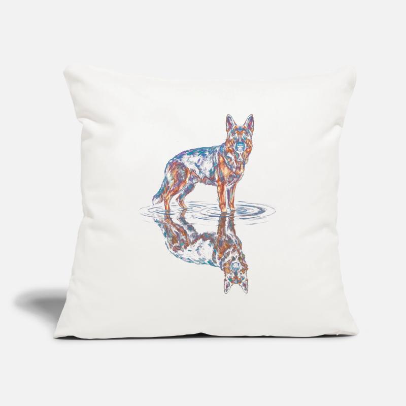 German Shepherd with Water Reflection Sofa pillowcase 17,3'' x 17,3'' (45 x 45 cm)