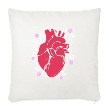 Cardiogramme, cardiographie, échographie, échographie - Housse de coussin décorative 45 x 45 cm - blanc nature - Devant