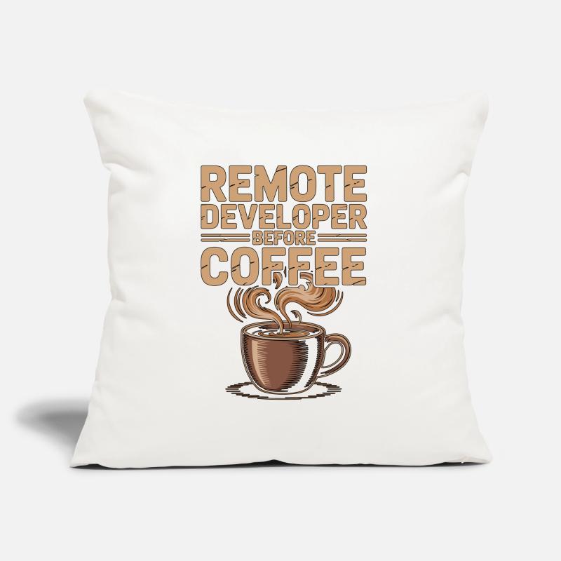 Remote Developer Before Remote Coder Coffee Lover Sofa pillowcase 17,3'' x 17,3'' (45 x 45 cm)