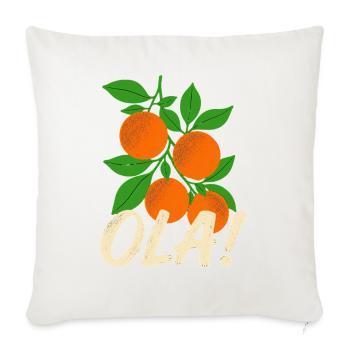 Olá Retro Orange Plants Holiday Greeting - Sofa pillowcase 17,3'' x 17,3'' (45 x 45 cm) - natural white - Front