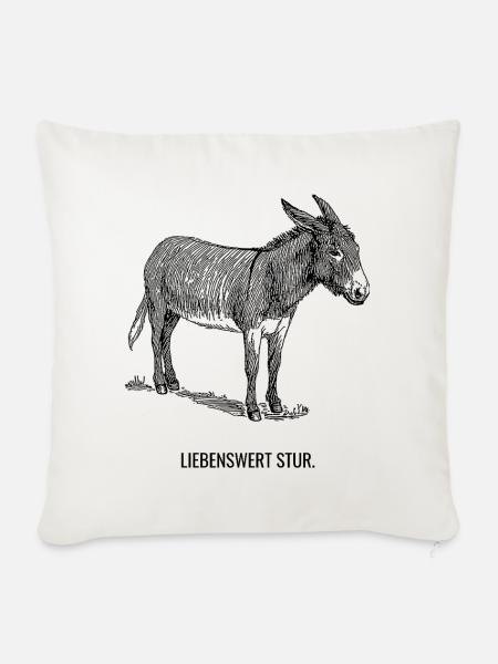 Liebenswert Stur. - Sofakissenbezug 45 x 45 cm - Naturweiß