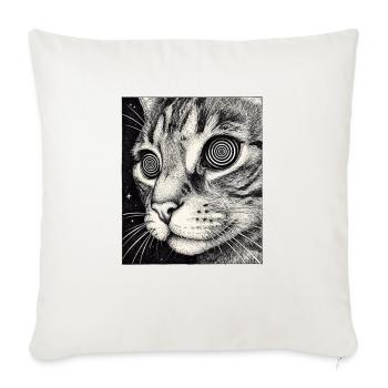 Hypnotischer Katzenblick im All - Sofakissenbezug 45 x 45 cm - Naturweiß  - Vorne