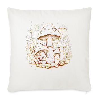 Pilze Magischer Fantasy Wald - Sofakissenbezug 45 x 45 cm - Naturweiß  - Vorne