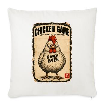  Chicken Game Don’t Look at the Chicken  - Sofakissenbezug 45 x 45 cm - Naturweiß  - Vorne