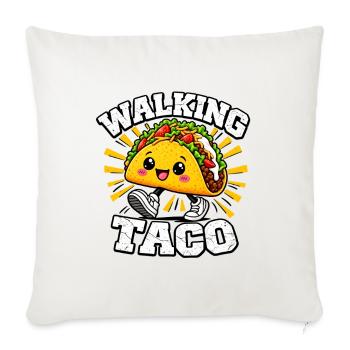 Walking Taco, lustige Kostüm-Tacos  - Sofakissenbezug 45 x 45 cm - Naturweiß  - Vorne