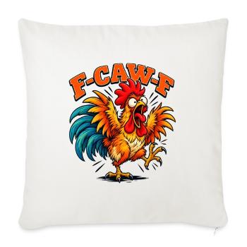 Funny F-CAW-F Crazy Rooster Retro Chicken - Sofakissenbezug 45 x 45 cm - Naturweiß  - Vorne