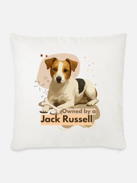Jack Russell Treue Hundemotiv - Sofakissenbezug 45 x 45 cm - Naturweiß