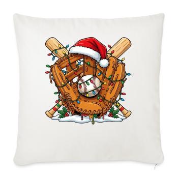 Baseball-Weihnachten - Sofakissenbezug 45 x 45 cm - Naturweiß  - Vorne