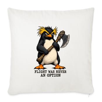 Funny Angry Penguin - Flight Was Never An Option - Sofakissenbezug 45 x 45 cm - Naturweiß  - Vorne