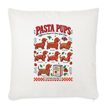 Pasta Pups Dachshund  - Sofakissenbezug 45 x 45 cm - Naturweiß  - Vorne