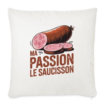  Ma Passion Le Saucisson Wurstliebhaber Salami - Sofakissenbezug 45 x 45 cm - Naturweiß  - Vorne