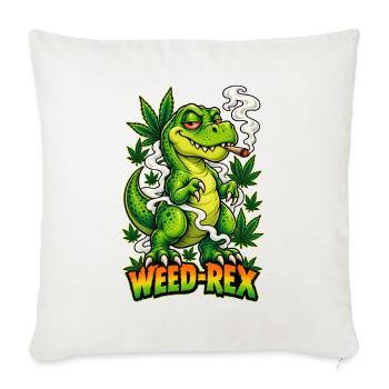 Weed-Rex Smoking Joint Cannabis Dinosaur Design - Sofakissenbezug 45 x 45 cm - Naturweiß  - Vorne