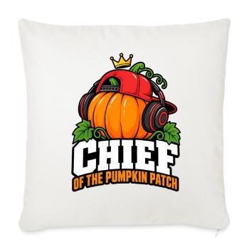 Kürbis Chef Patch Kopfhörer - Sofakissenbezug 45 x 45 cm - Naturweiß  - Vorne