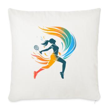 Badmintonspielerin - Sofakissenbezug 45 x 45 cm - Naturweiß  - Vorne