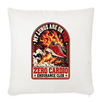 Meine Lungen brennen – Zero Cardio Endurance Club - Sofakissenbezug 45 x 45 cm - Naturweiß  - Vorne