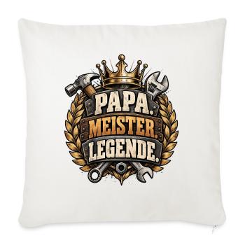 Vatertag Papa Meister Legende Retro Motiv  - Sofakissenbezug 45 x 45 cm - Naturweiß  - Vorne
