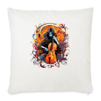  Cellospieler Cellist-Musikerin - Sofakissenbezug 45 x 45 cm - Naturweiß  - Vorne