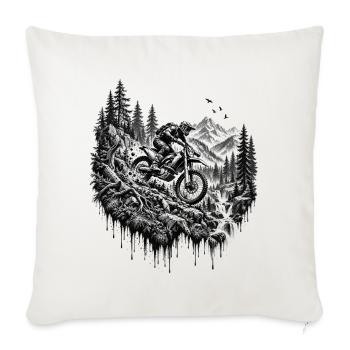 Motocross Enduro Fahrer Offroad Motorrad Geschenk - Sofakissenbezug 45 x 45 cm - Naturweiß  - Vorne