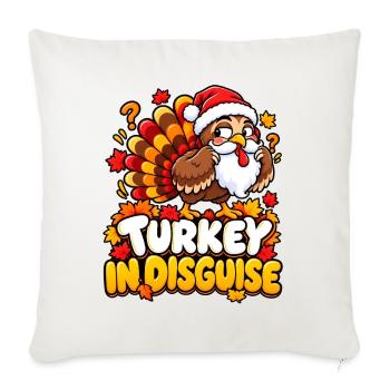 Turkey in Disguise Cartoon Christmas - Sofakissenbezug 45 x 45 cm - Naturweiß  - Vorne