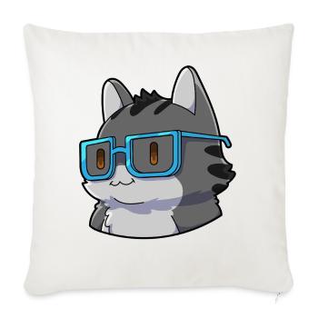  Mathe Katze Nerd - Sofakissenbezug 45 x 45 cm - Naturweiß  - Vorne