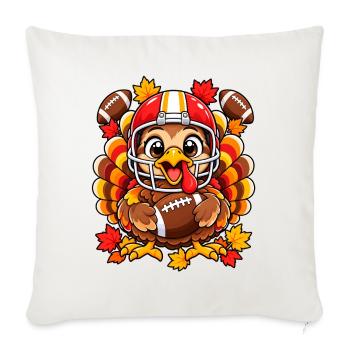 Thanksgiving Football Truthahn - Sofakissenbezug 45 x 45 cm - Naturweiß  - Vorne