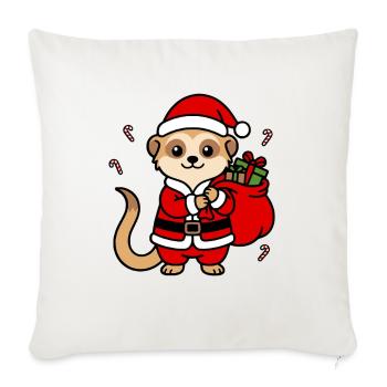 Niedliche Kawaii-Erdmännchen Weihnachtsgeschenkkunst - Sofakissenbezug 45 x 45 cm - Naturweiß  - Vorne