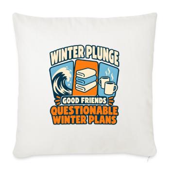 Winter Sprung Kaltwasser-challenge Schwimmfinisher - Sofakissenbezug 45 x 45 cm - Naturweiß  - Vorne