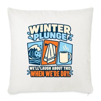 Winter Sprung Kaltwasser-challenge Schwimmfinisher - Sofakissenbezug 45 x 45 cm - Naturweiß  - Vorne