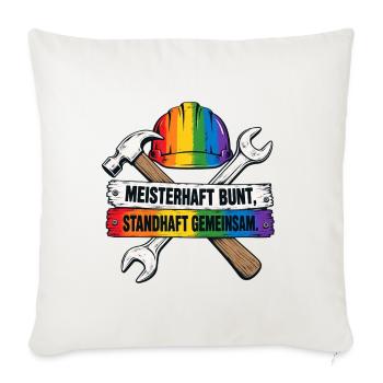 Handwerker Vielfalt Statement Handwerk pro LGBTQ - Sofakissenbezug 45 x 45 cm - Naturweiß  - Vorne