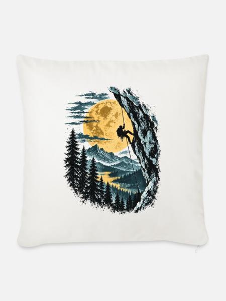 Klettern, Bergsteigen, Kletterer, Berg - Sofakissenbezug 45 x 45 cm - Naturweiß