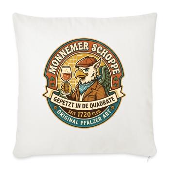 Monnemer Schoppe Gepetzt in de Quadrate - Sofakissenbezug 45 x 45 cm - Naturweiß  - Vorne