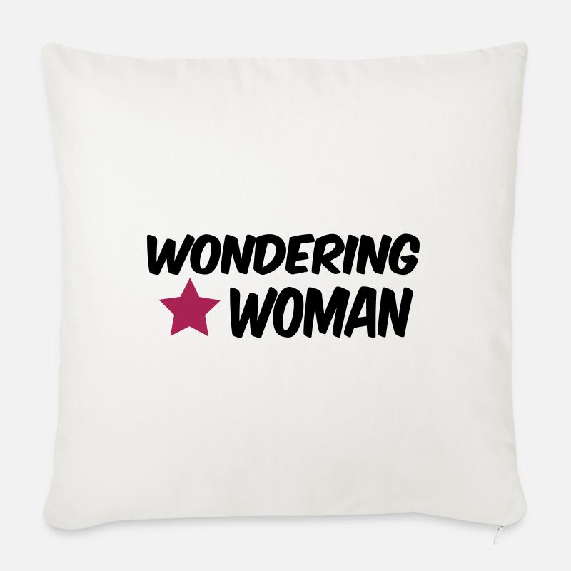 femme demande - Housse de coussin décorative 45 x 45 cm - blanc nature
