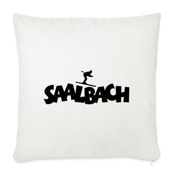 Saalbach Österreich Ski Skifahrer - Sofakissenbezug 45 x 45 cm - Naturweiß  - Vorne
