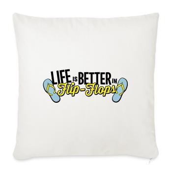 la vie est meilleure dans effondrement - Housse de coussin décorative 45 x 45 cm - blanc nature - Devant