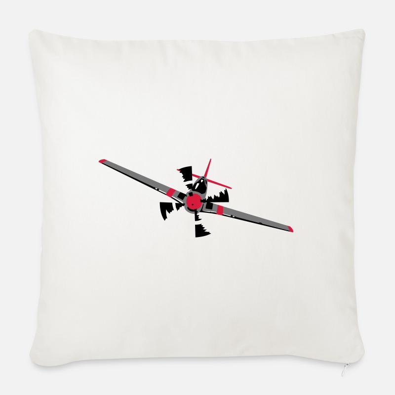 Flugzeug - Sofakissenbezug 45 x 45 cm - Naturweiß 