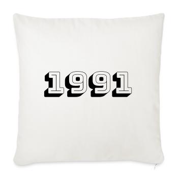Année de naissance 1991 Cadeau - Housse de coussin décorative 45 x 45 cm - blanc nature - Devant